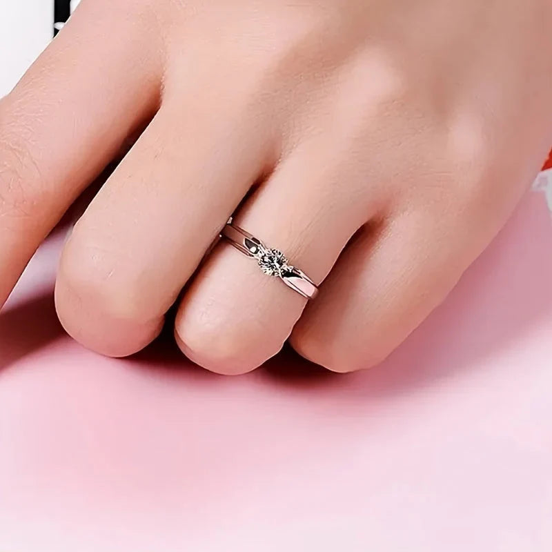 White Gold Zirconia Minimalist Ring