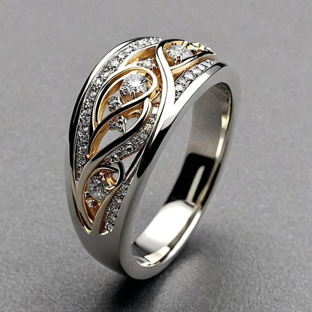 Sculptural Gold Silver Ring