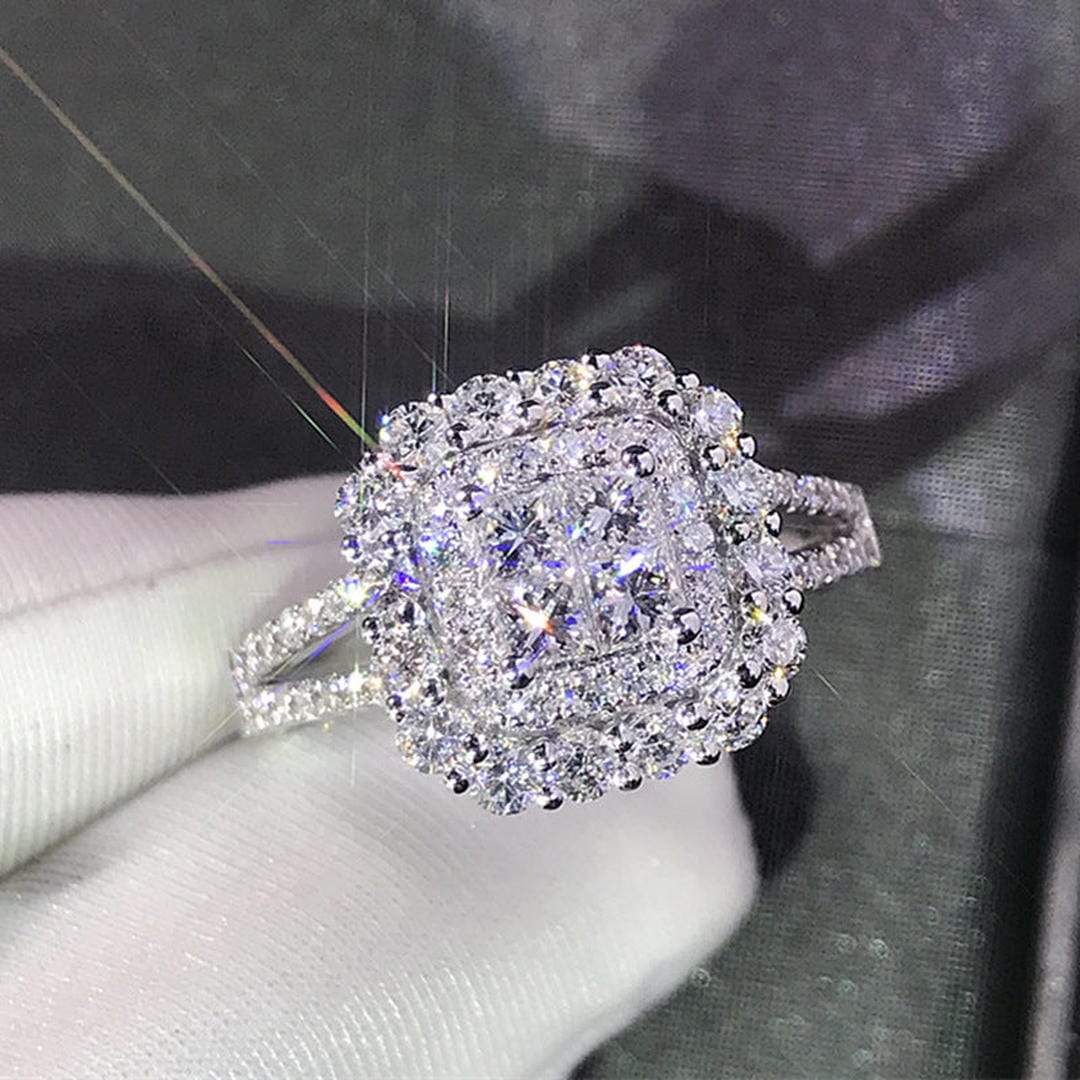 Square Shape Zirconia Wedding Ring