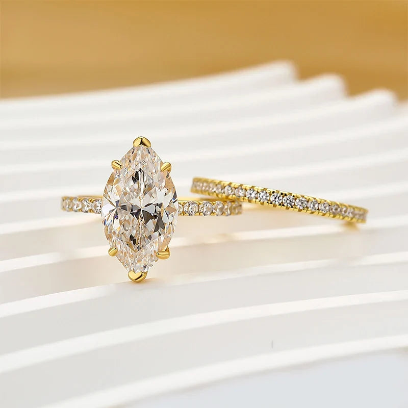 Marquise Cut Wedding Ring Set