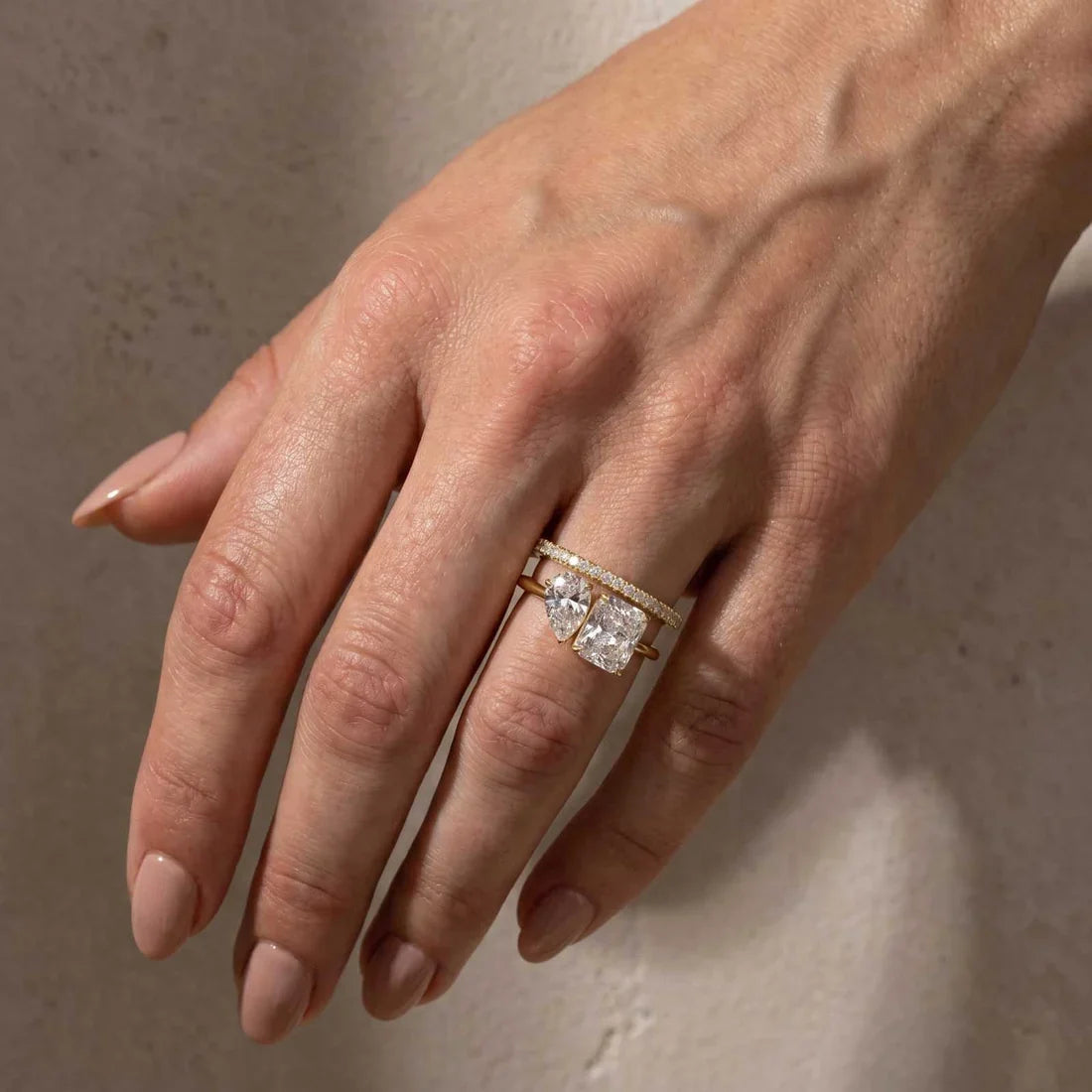 Radiant & Pear Cut Classic Wedding Ring Set