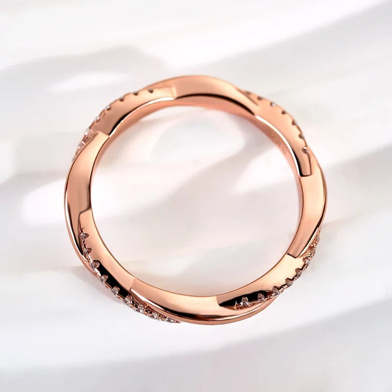 Moissanite Twist Eternity Wedding Ring