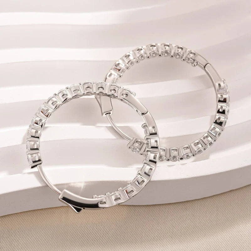 Sparkle Round Cut Hoop Earrings
