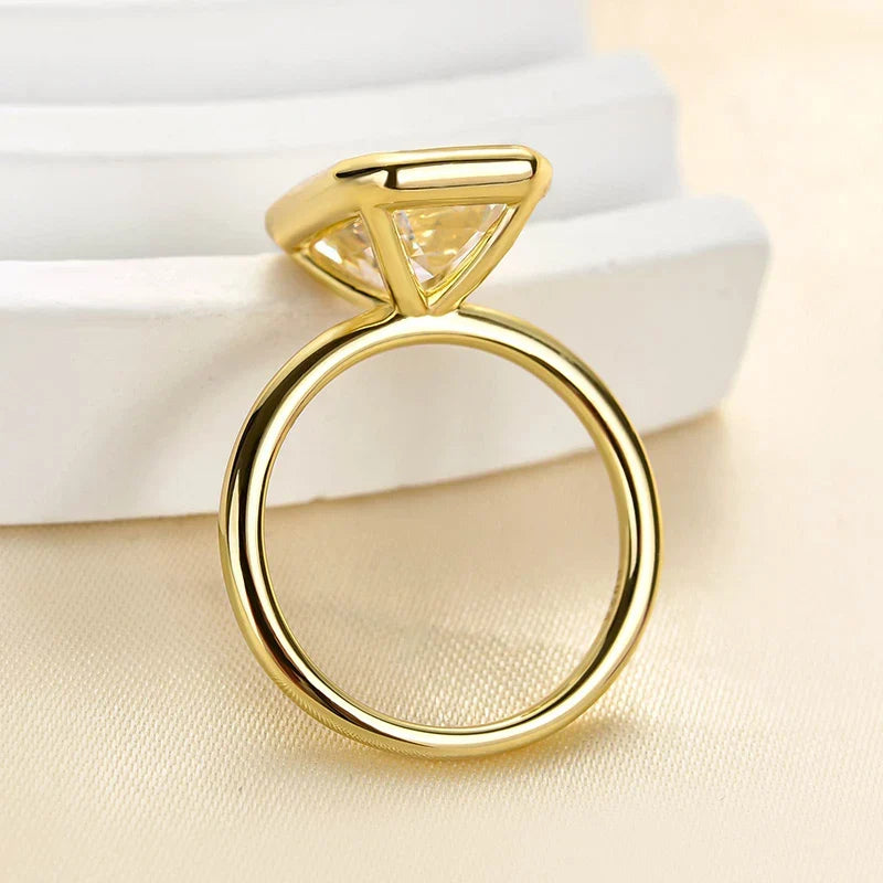 Emerald Cut Bezel Engagement Ring