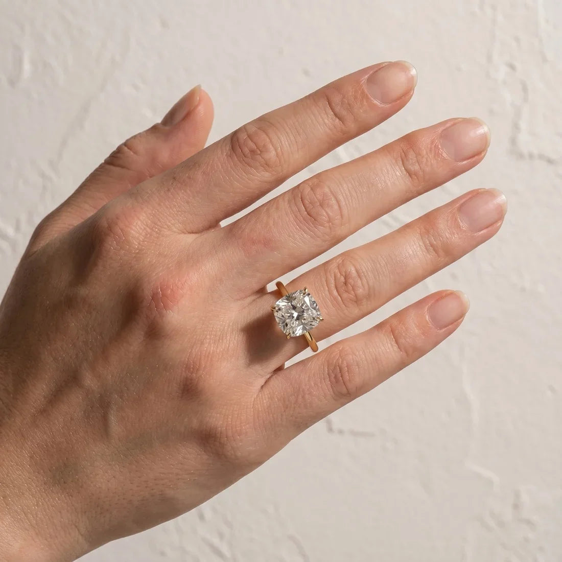 Cushion Cut Engagement Ring In Sterling Silver