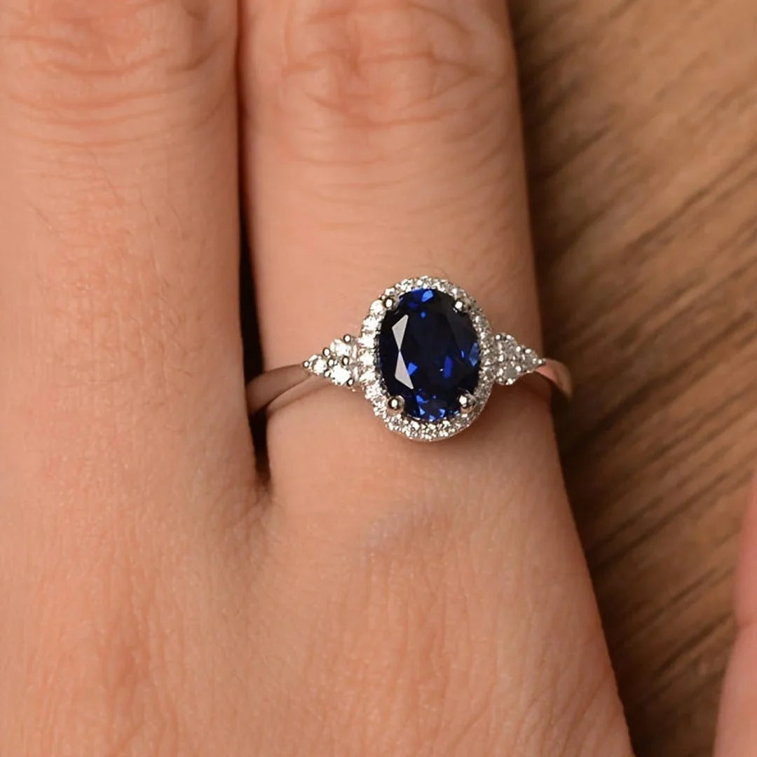 Midnight Majesty Sapphire Oval Ring