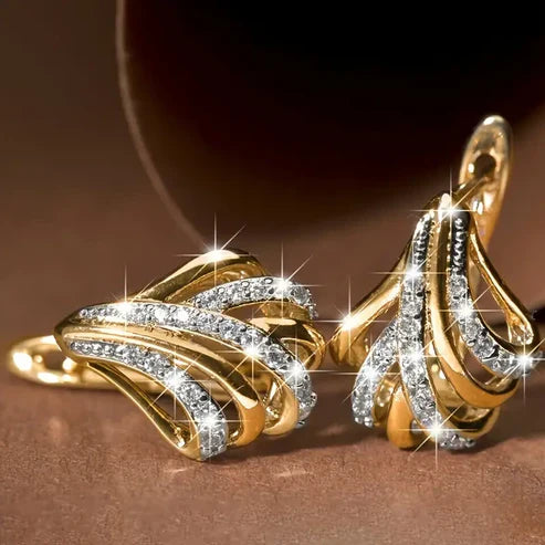 Elegant Bright Gold Irregular Earrings