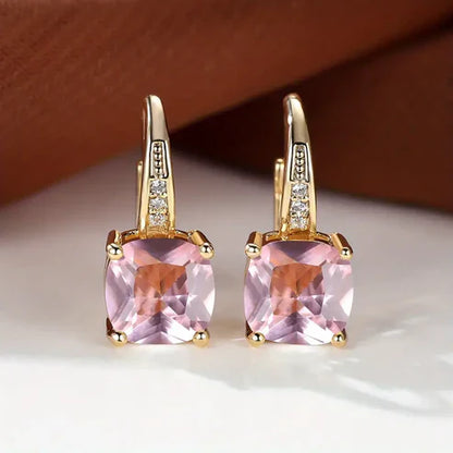 Mystic Sapphire Stone Hoop Earrings