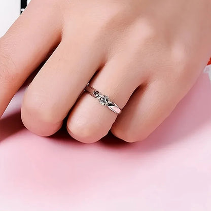 White Gold Zirconia Minimalist Ring