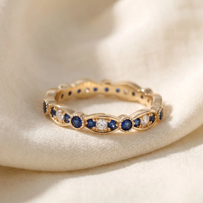 Sapphire Midnight Constellation Band Ring