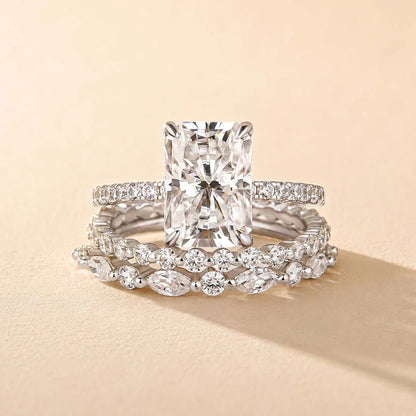 Radiant Cut 3PC Wedding Ring Set