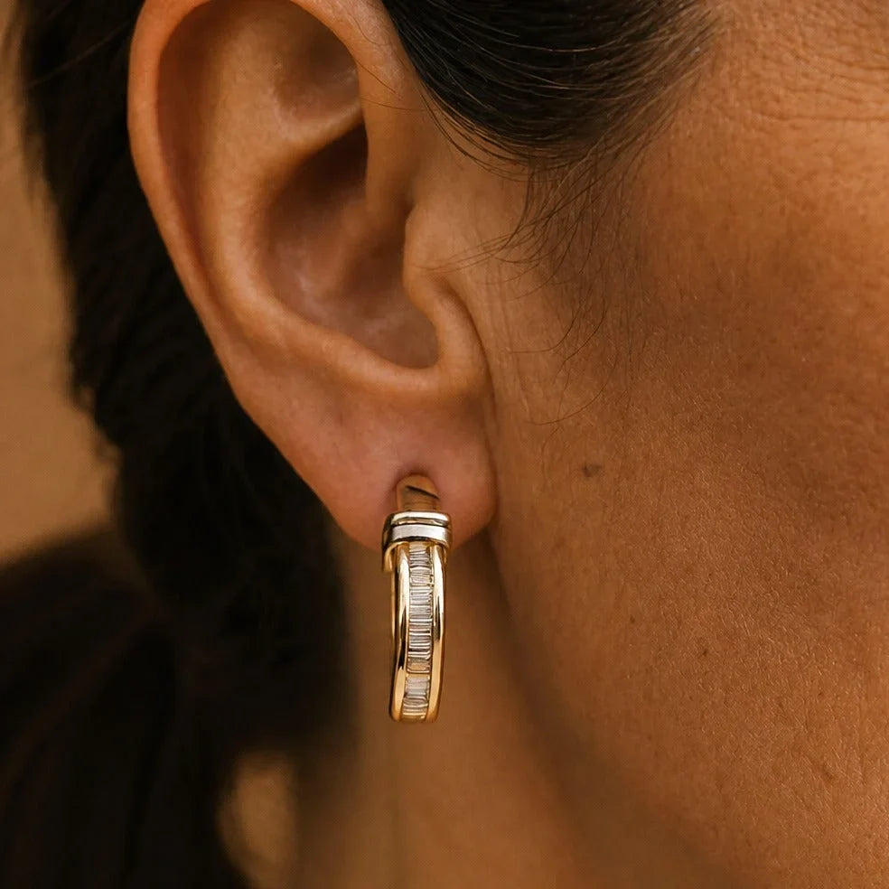 Vintage Diamond Gold Earrings