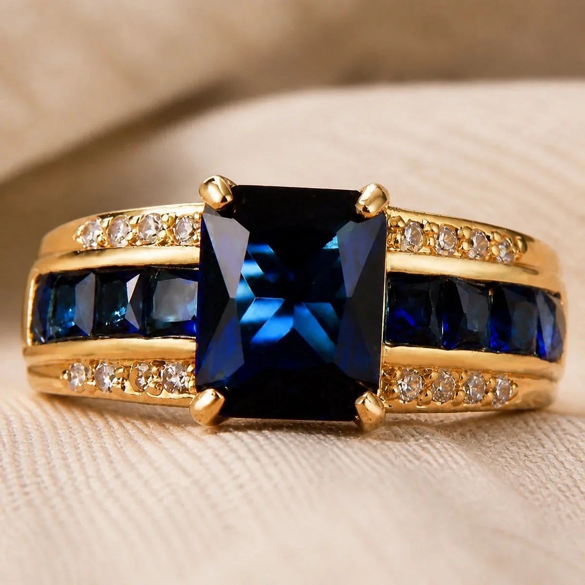 Sapphire Velvet Petal Ring