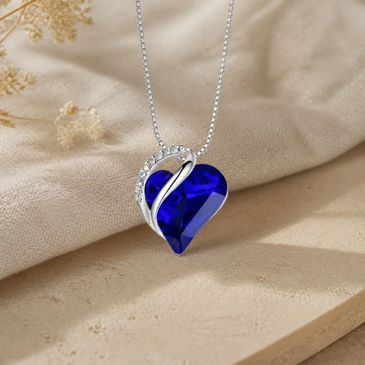 Infinity Heart Sapphire Necklace
