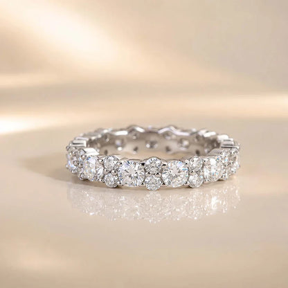 Moissanite Round Cut Wedding Band Ring for Women