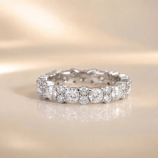 Moissanite Round Cut Wedding Band Ring for Women