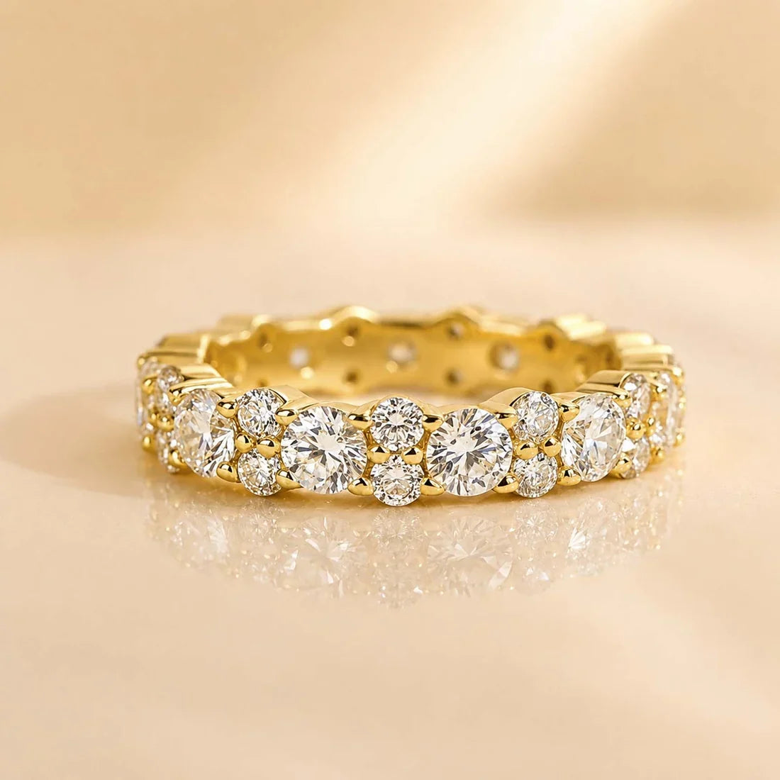 Moissanite Round Cut Wedding Band Ring for Women