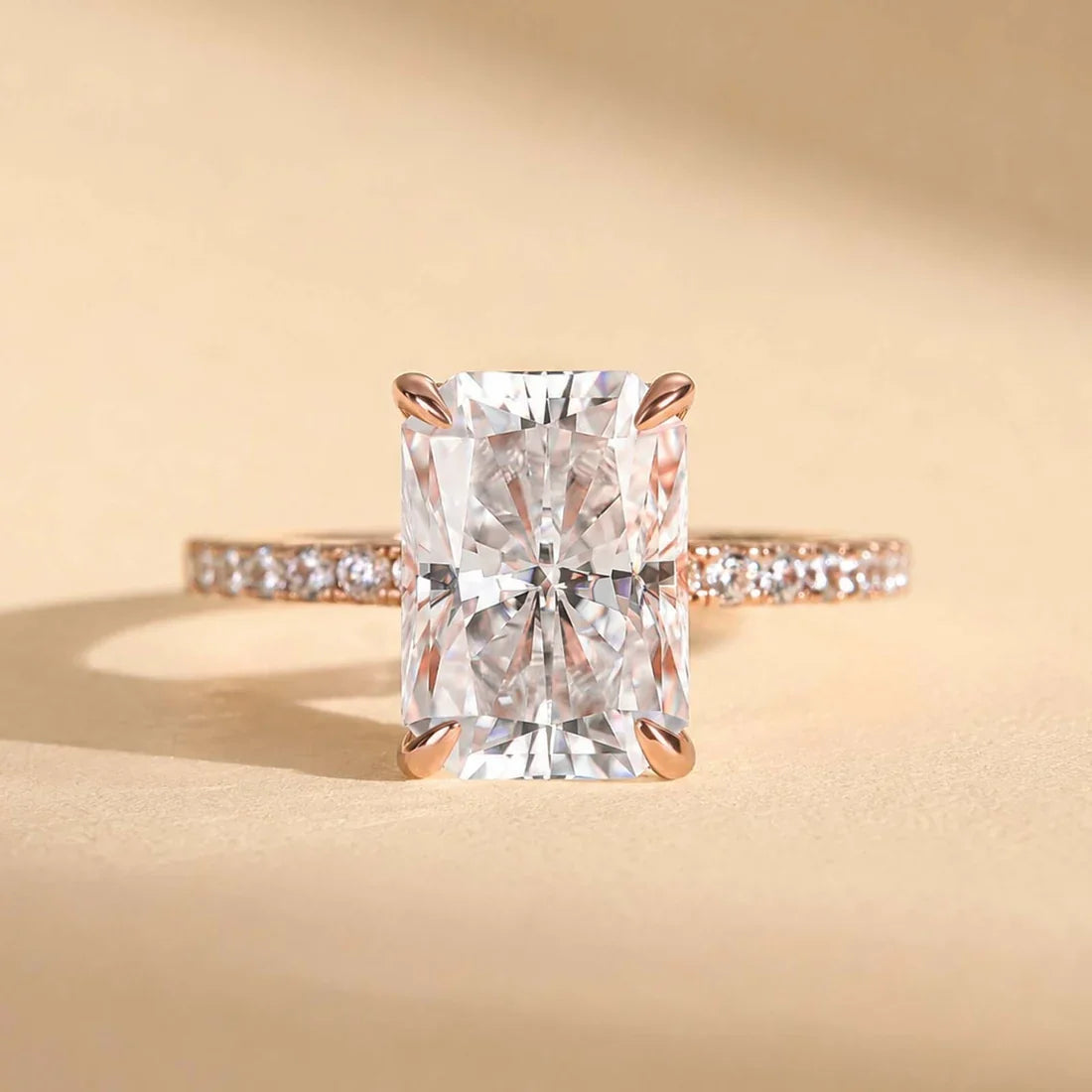 Moissanite Radiant Cut Engagement Ring