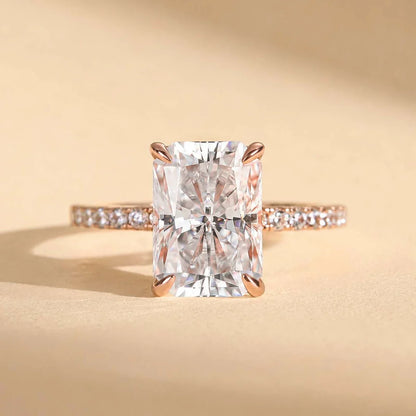 Moissanite Radiant Cut Engagement Ring