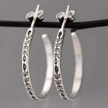 Sleek Silvery Hoop Earrings