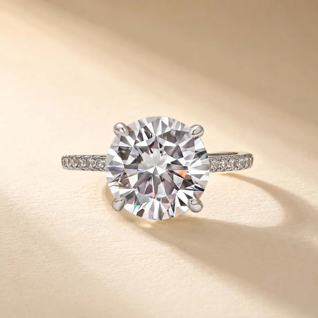 Moissanite Round Cut Engagement Ring