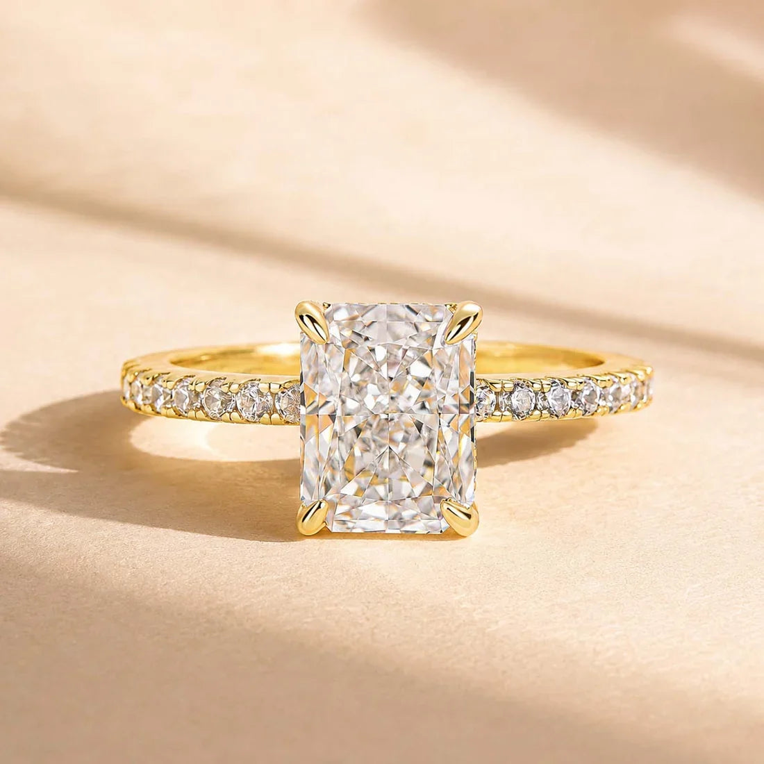 Radiant Cut Travel Ring For Everyday Wear
