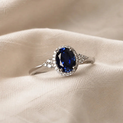 Midnight Majesty Sapphire Oval Ring