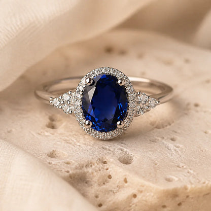Midnight Majesty Sapphire Oval Ring