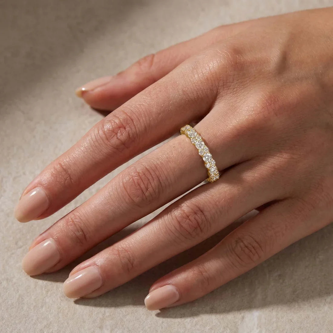 Moissanite Round Cut Wedding Band Ring for Women