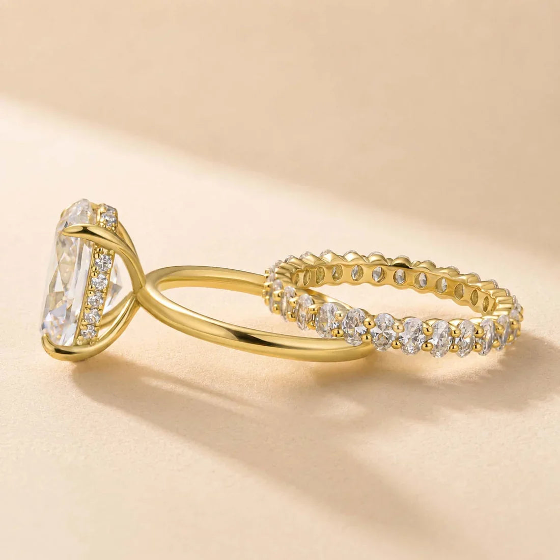 Oval Cut 2PC Wedding Ring Set