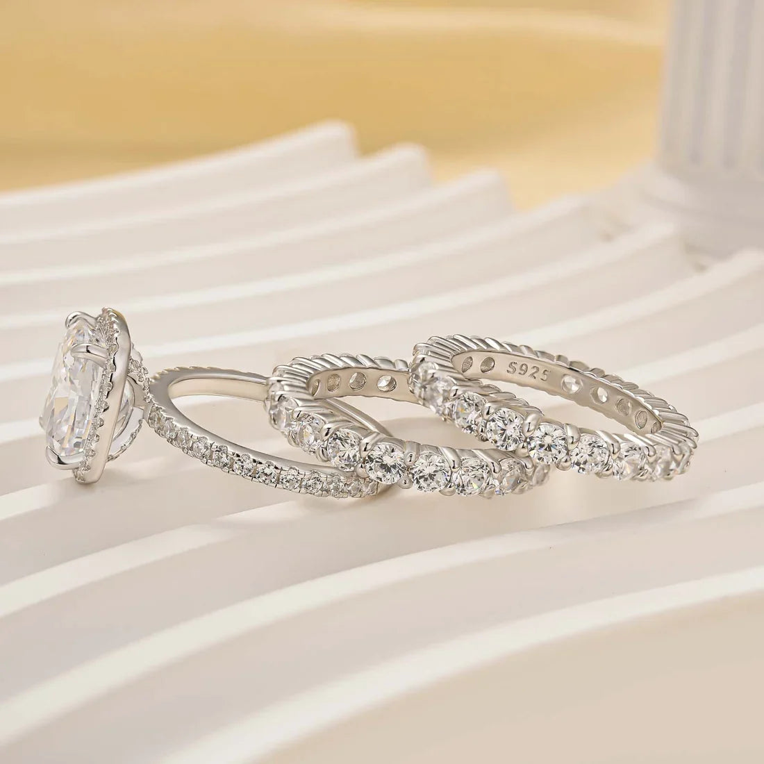 Cushion Cut Gorgeous Wedding Ring Set