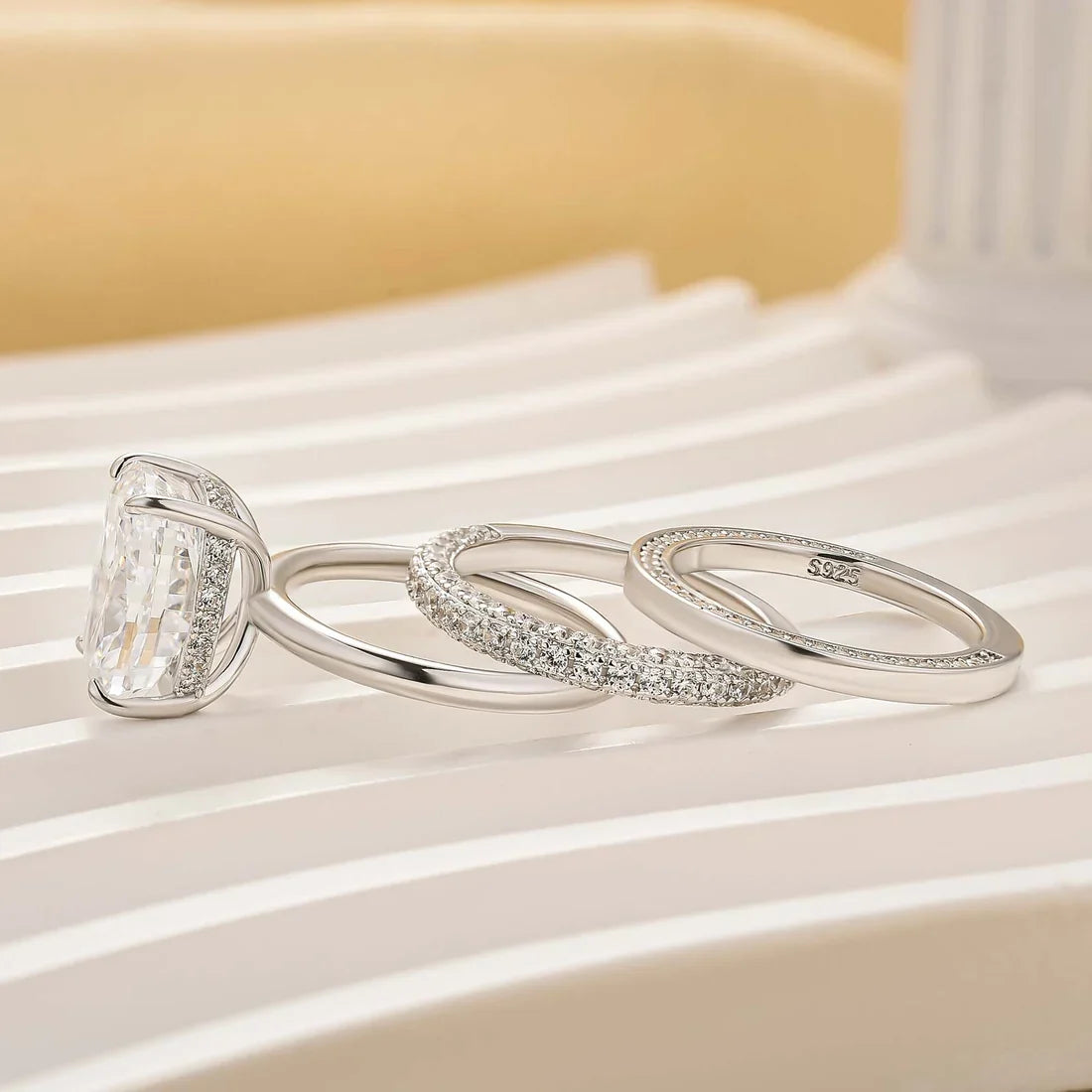 Cushion Cut Classic Wedding Ring Set