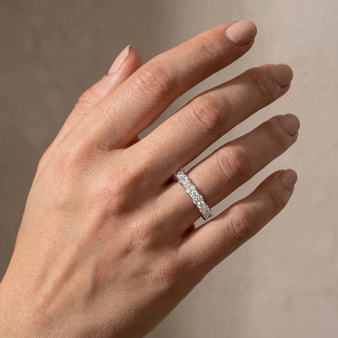 Moissanite Round Cut Wedding Band Ring for Women
