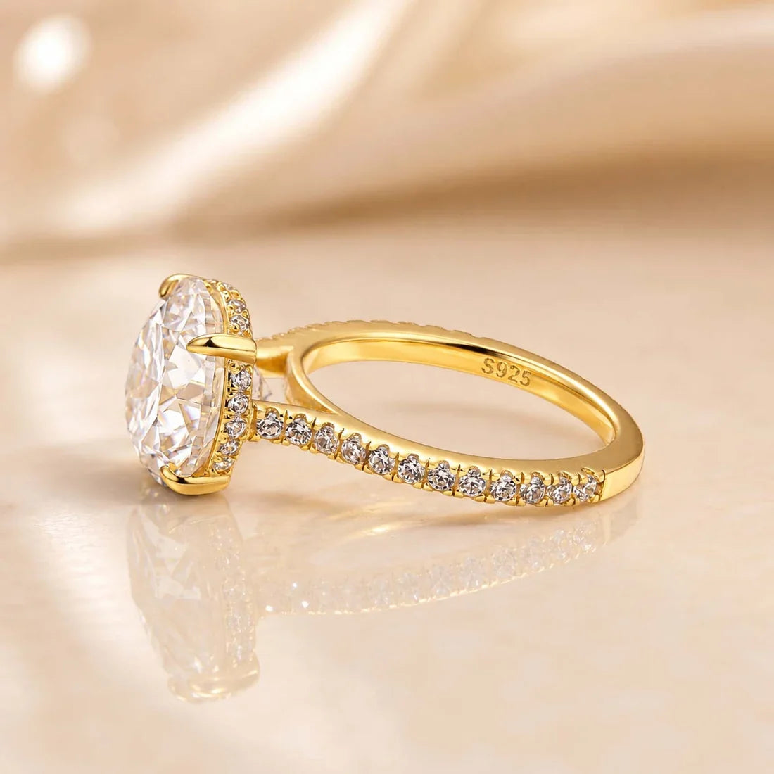 Moissanite Round Cut Engagement Ring