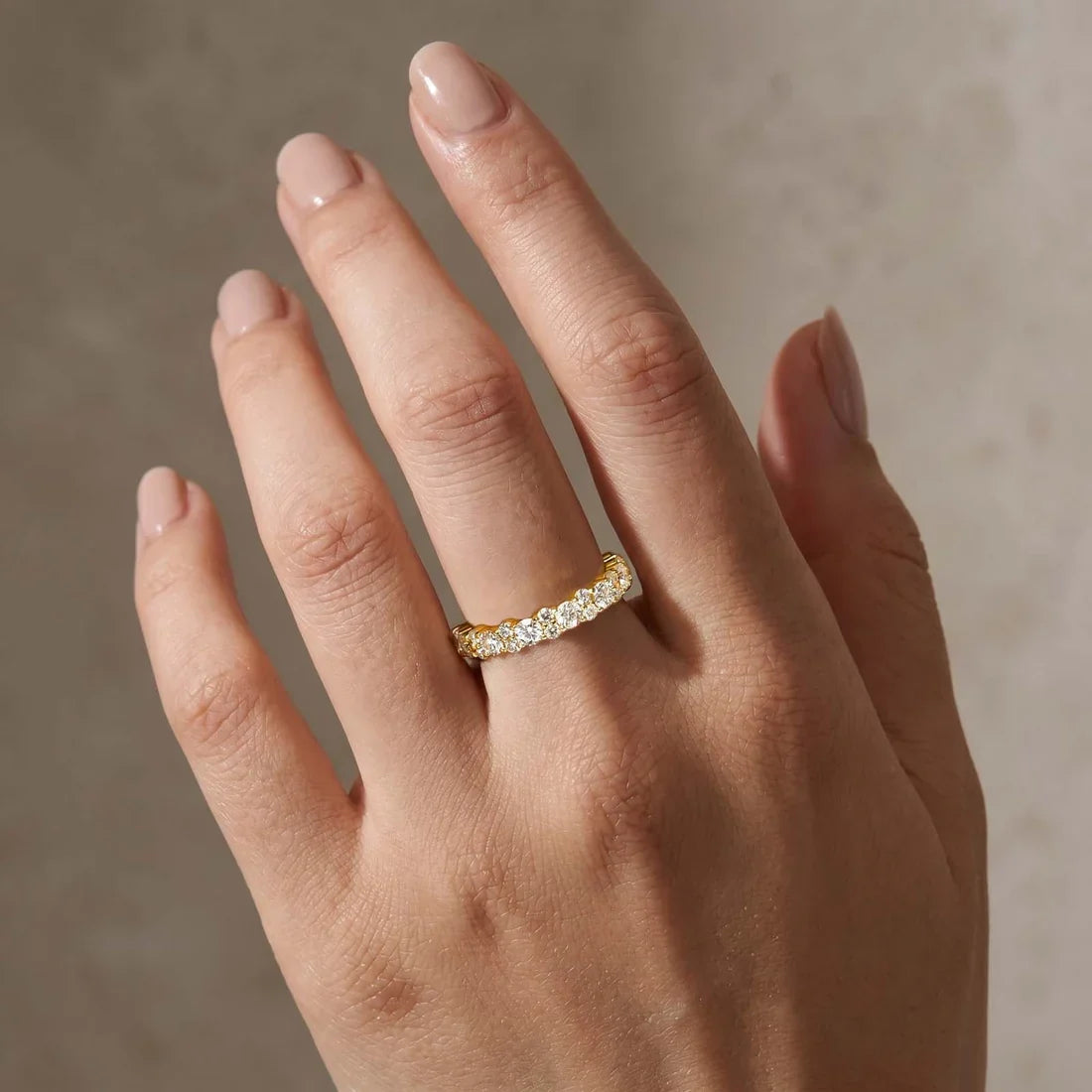 Moissanite Round Cut Wedding Band Ring for Women