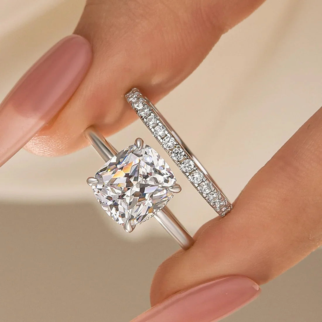 Cushion Cut Bridal Ring Set