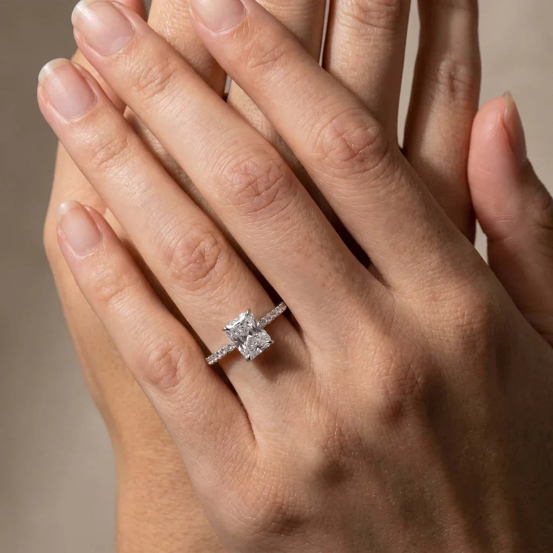 Radiant Cut Engagement Ring Or Enhancer Wedding Set In Sterling Silver