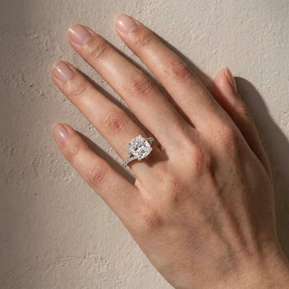 Split Shank Cushion Cut Engagement Ring