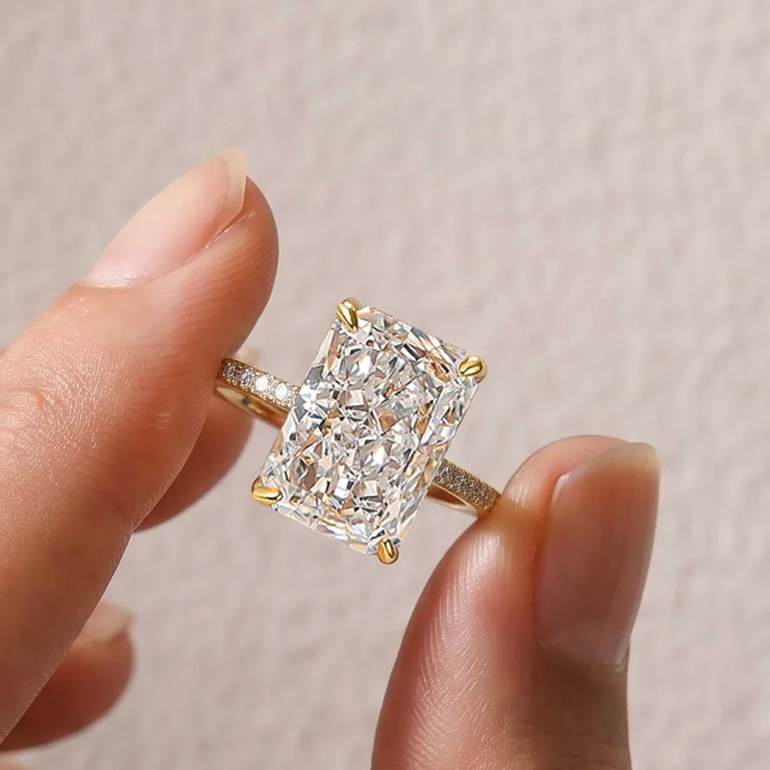 Radiant Cut Engagement Ring Or Enhancer Wedding Set In Sterling Silver