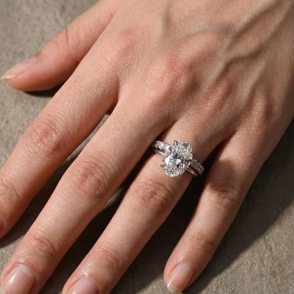 Oval Cut 2PC Wedding Ring Set