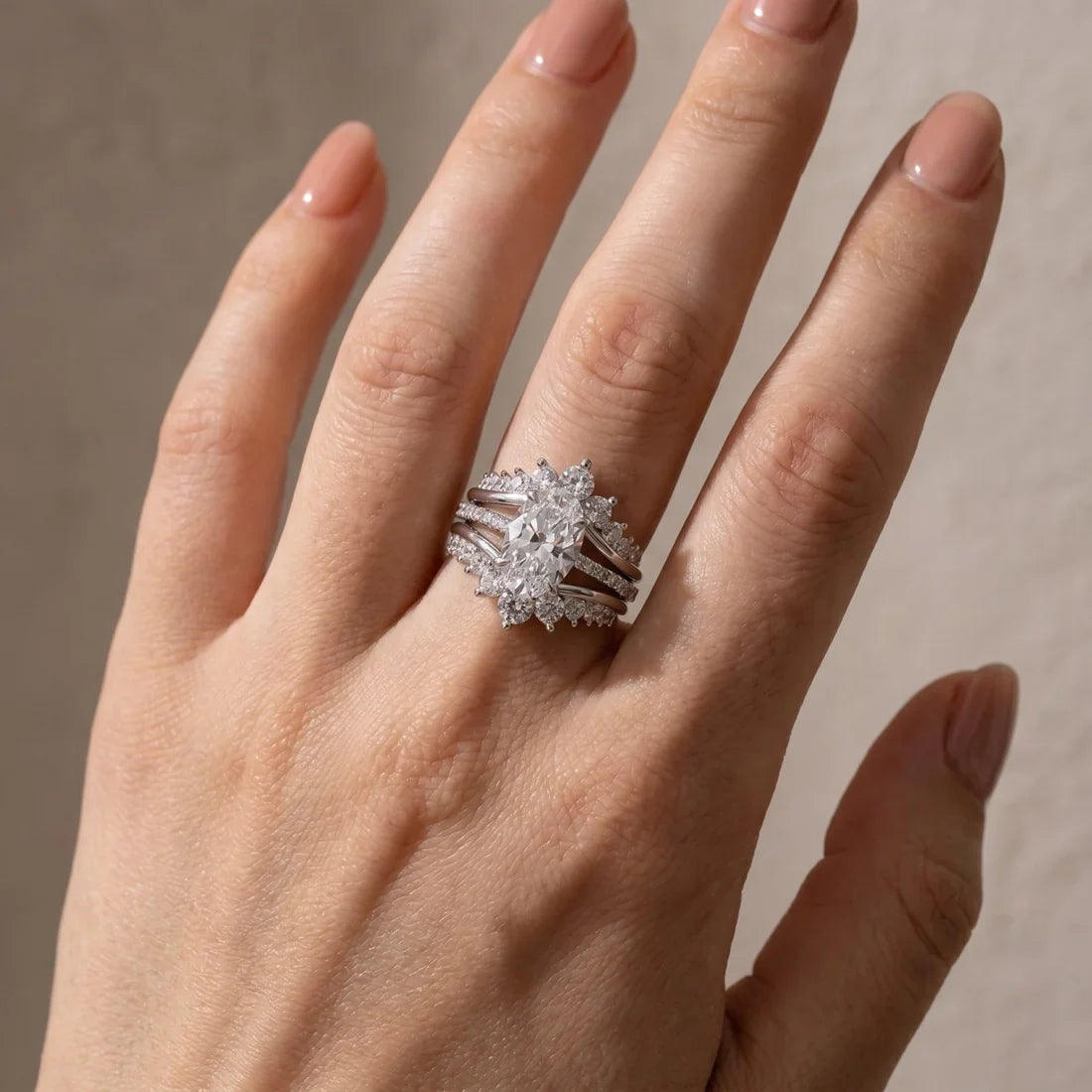 Classic Oval Cut Bridal Ring Set