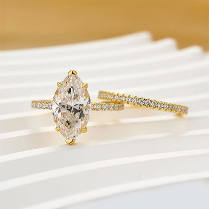 Marquise Cut Wedding Ring Set
