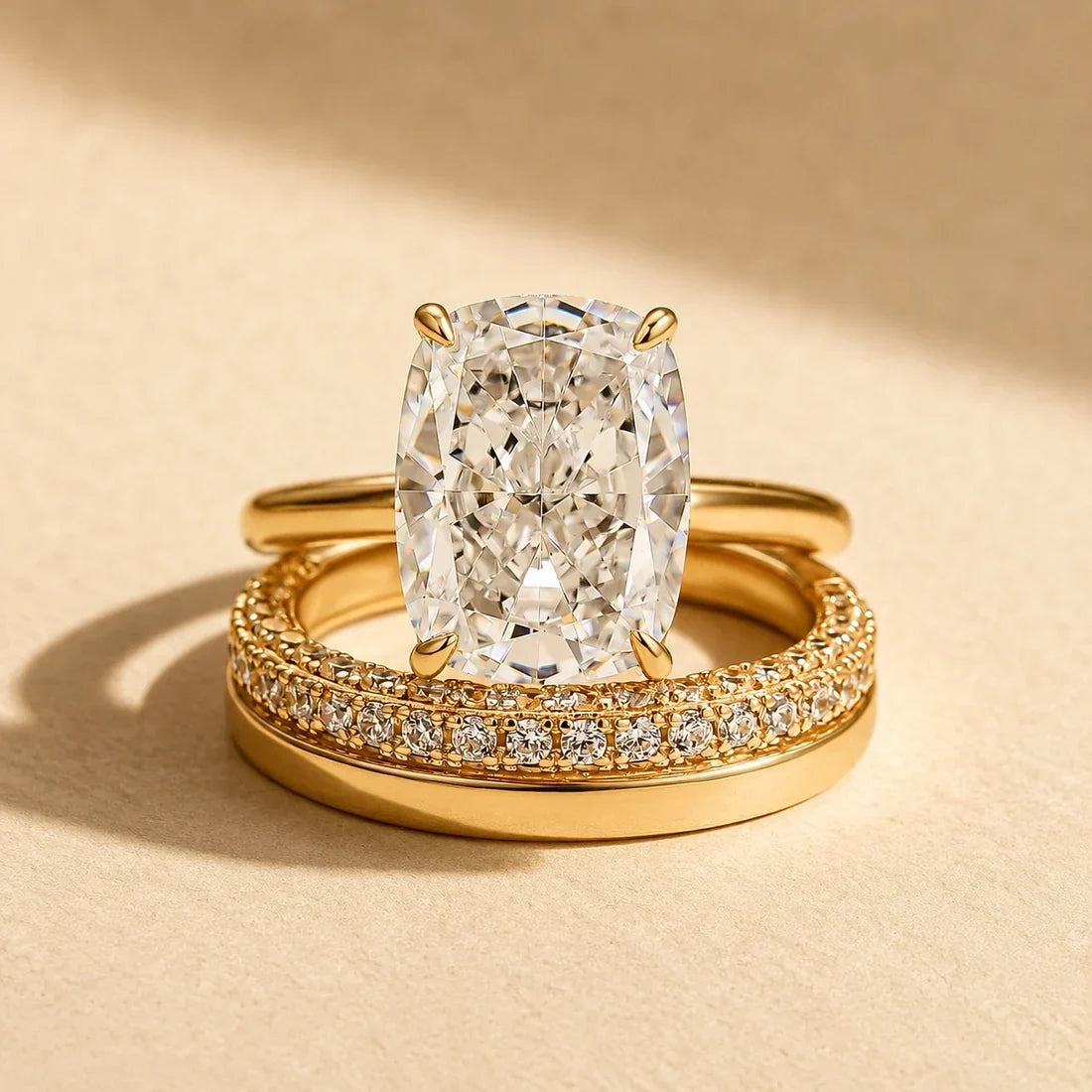 Cushion Cut Classic Wedding Ring Set