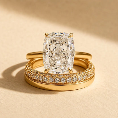Cushion Cut Classic Wedding Ring Set