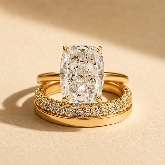 Cushion Cut Classic Wedding Ring Set