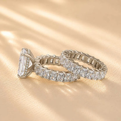 Radiant Cut Engagement Ring Set