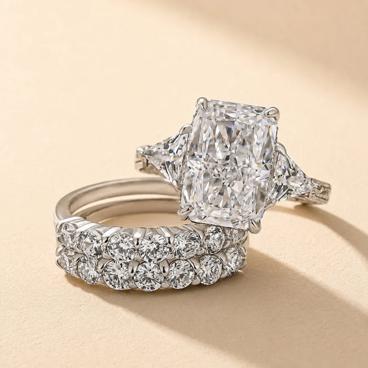 Radiant Cut 3PC Wedding Ring Set