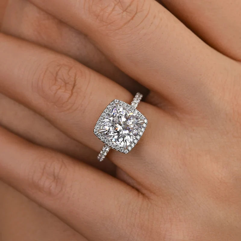 Halo Cushion Cut Engagement Ring