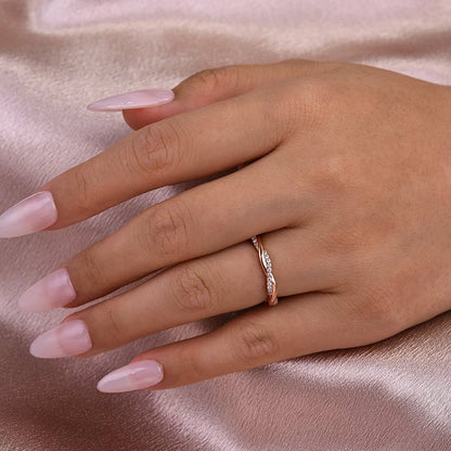 Moissanite Twist Eternity Wedding Ring