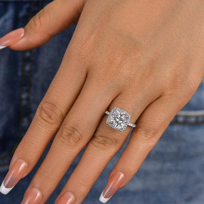 Halo Cushion Cut Engagement Ring